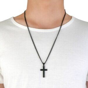 Metallic Cross Pendant Necklace - For Men& Women - Fashion Accessories